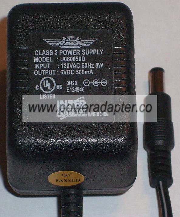 AIR RAGE U060050D AC ADAPTER 6VDC 500mA 8W -( )- 2mm Linear POWE - Click Image to Close